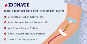 IDonatePro - Blood Donation, Request And Donor Management WordPress Plugin
