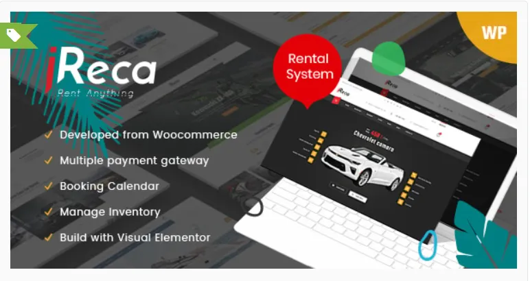 Ireca - Car Rental Boat, Bike, Vehicle, Calendar WordPress Theme