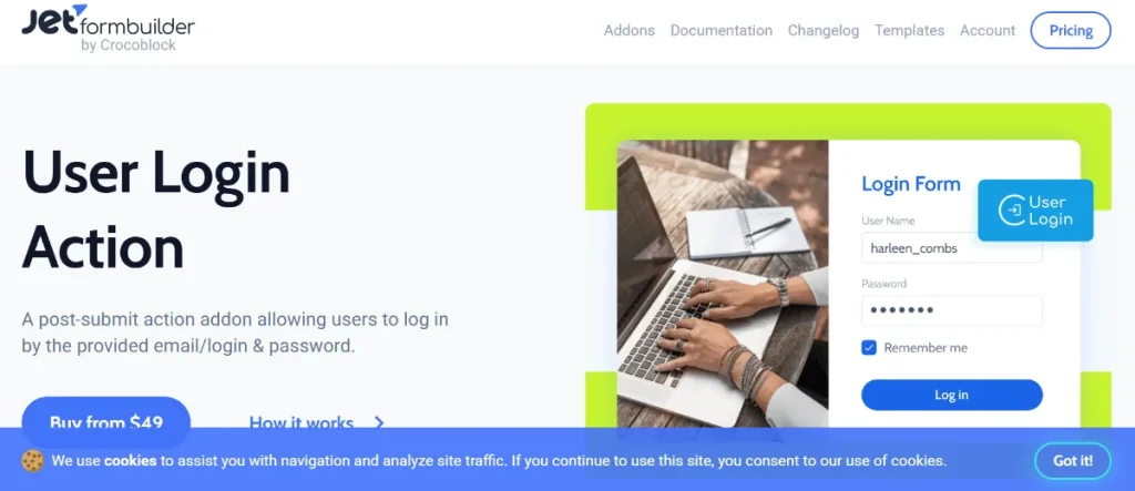 JetFormBuilder User Login Action