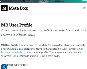 MB User Profile