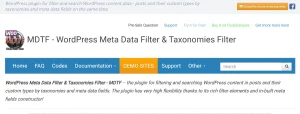 MDTF – Meta Data & Taxonomies Filter