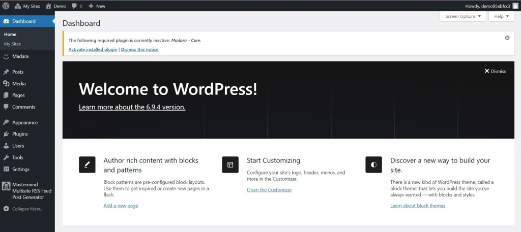 Mastermind Multisite RSS Feed Post Generator