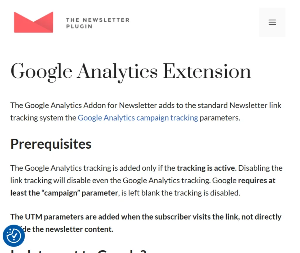Newsletter – Google Analytics