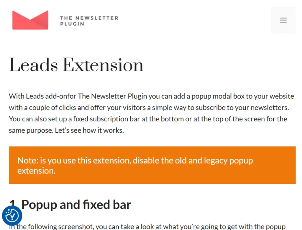 Newsletter – Leads Addon