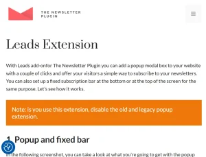 Newsletter – Leads Addon