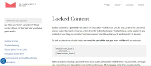 Newsletter – Locked Content Addon