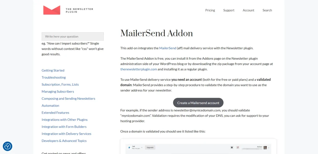 Newsletter – Mailersend Addon