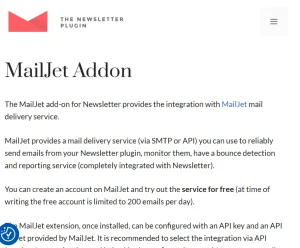 Newsletter – Mailjet Delivery Addon