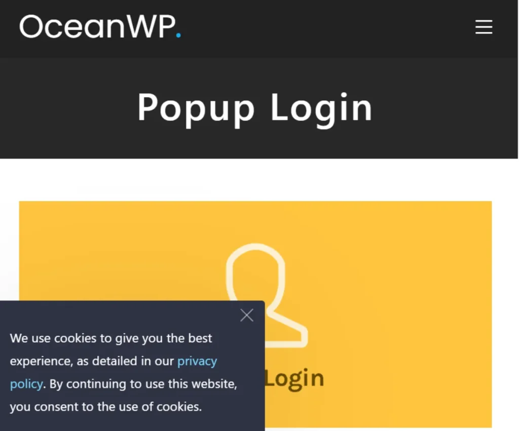 Ocean Popup Login