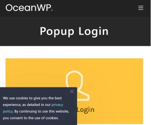 Ocean Popup Login