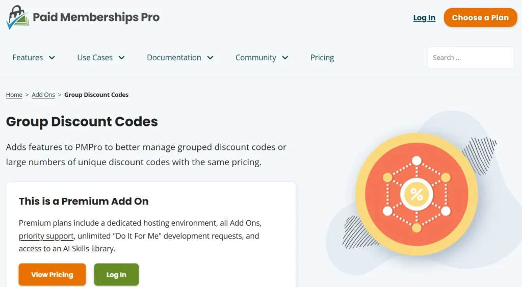 Paid Memberships Pro – Group Discount Codes Add On