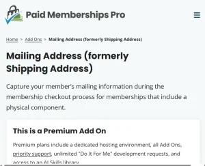 Paid Memberships Pro – Mailing Add On