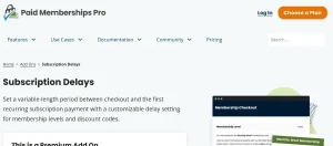 Paid Memberships Pro – Subscription Delays Add On