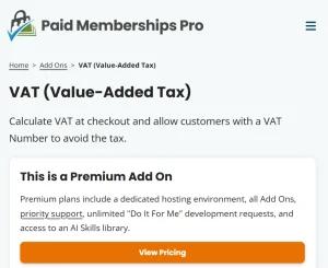 Paid Memberships Pro – VAT Tax