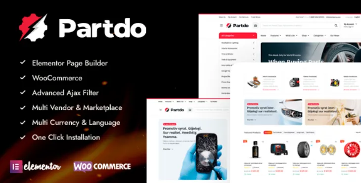 Partdo - Auto Parts and Tools Shop WooCommerce Theme