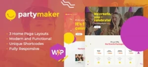 PartyMaker | Event Planner & Wedding Agency WordPress Theme