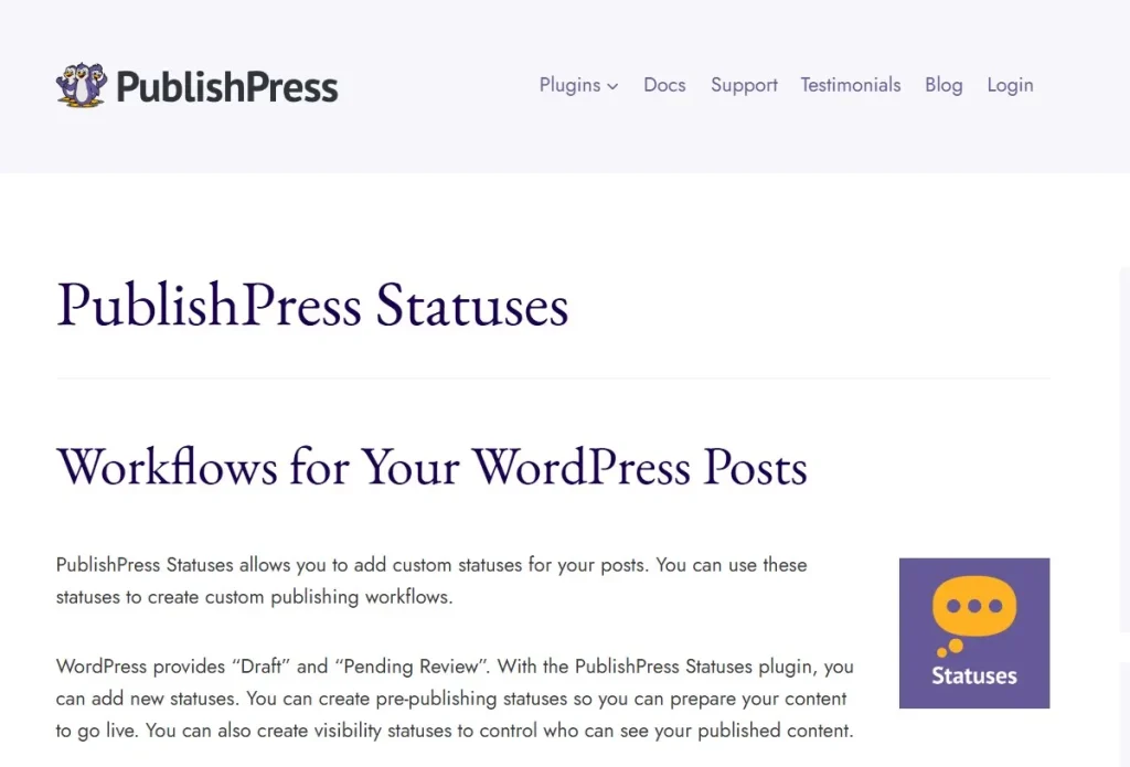 PublishPress Statuses Pro