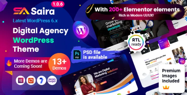 Saira - Digital Agency WordPress Theme
