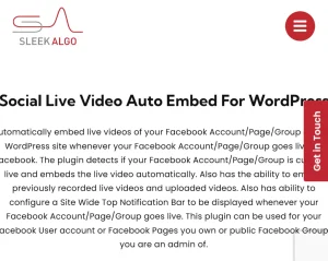 Social Live Video Auto Embed