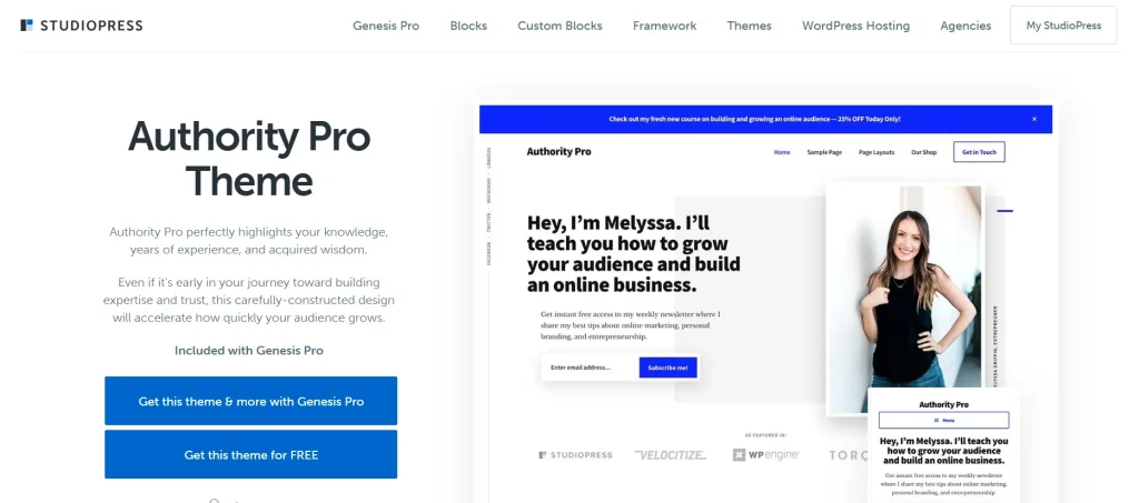 StudioPress Authority Pro Genesis WordPress Theme