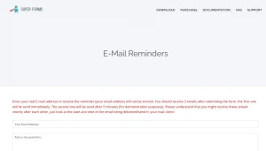 Super Forms – E-mail Reminders