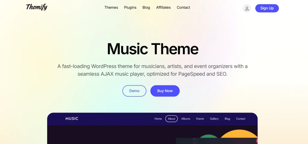 Themify Music WordPress Theme