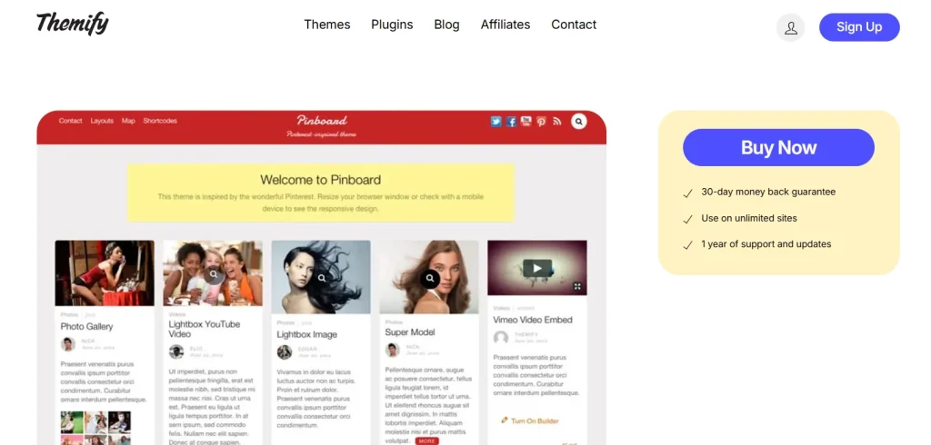 Themify Pinboard WordPress Theme