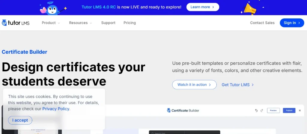 Tutor LMS Certificate Builder