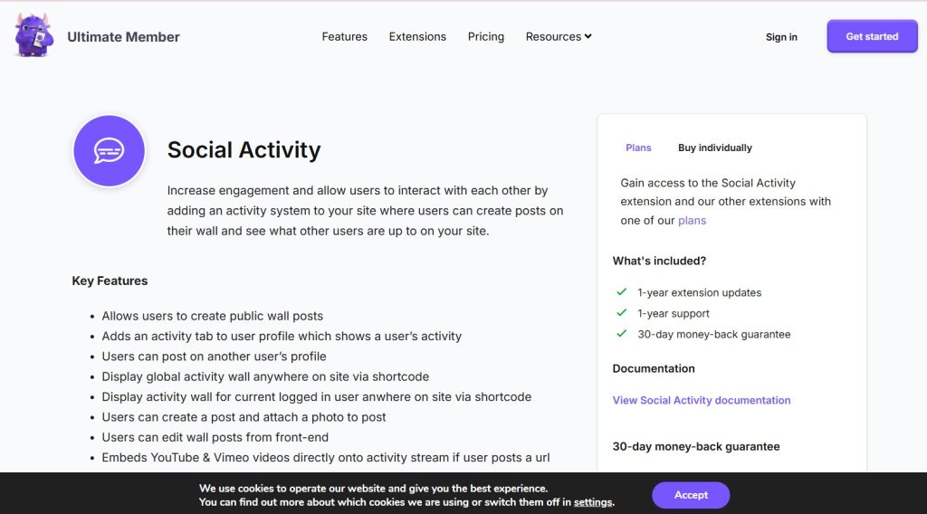 Ultimate Member – Social Activity