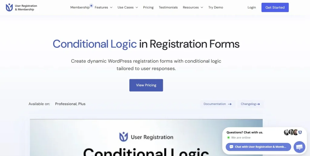 User Registration Conditional Logic