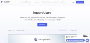 User Registration Import Users