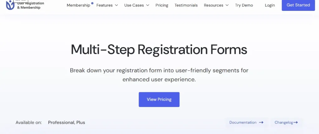 User Registration Multi-Part