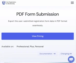 User Registration PDF Form Submission