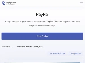 User Registration Payments (PayPal)