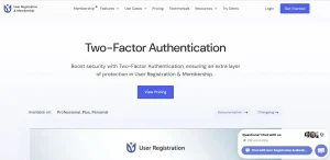 User Registration Two Factor Authentication