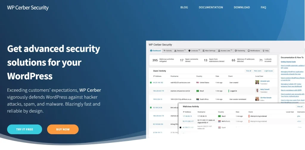 WP Cerber Security, Anti-spam, and Malware Scan