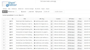 WP Sheet Editor – Courses
