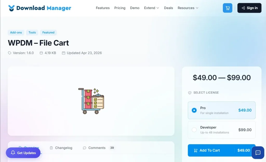 WPDM – File Cart
