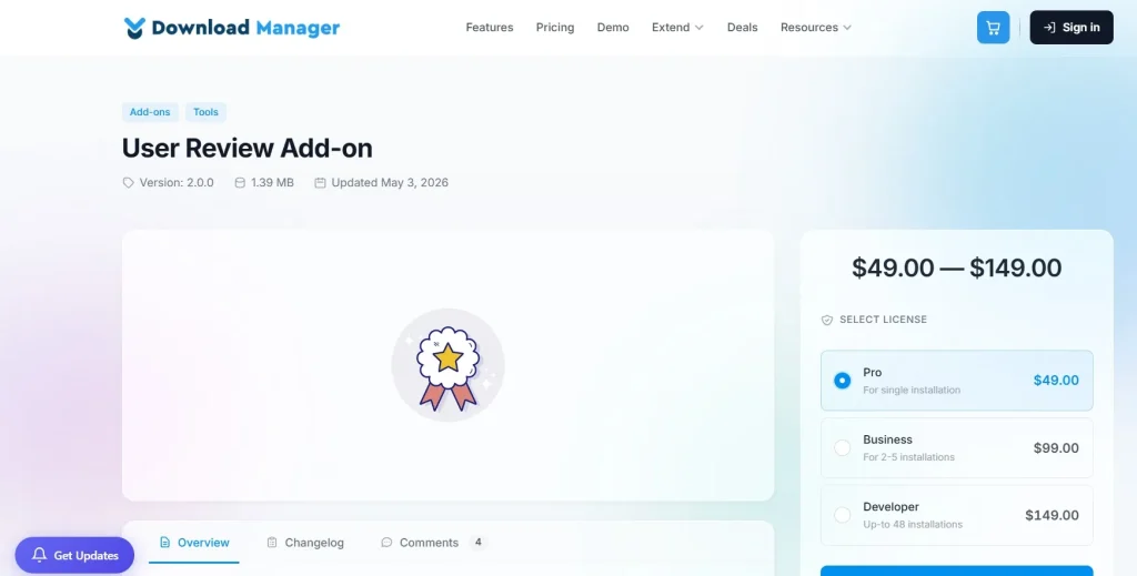 WPDM – User Reviews