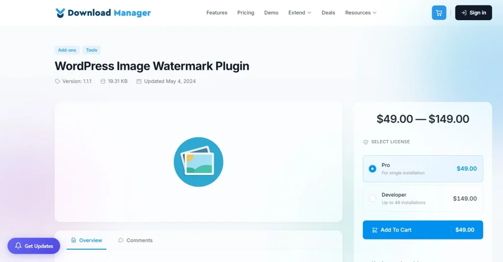 WPDM – Watermark