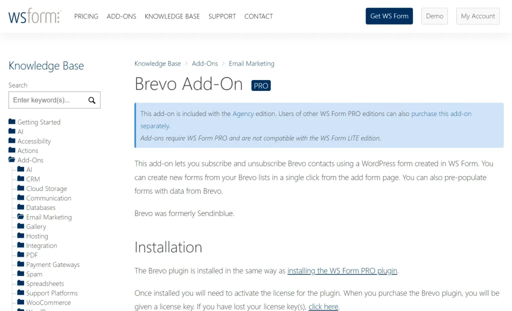 WS Form PRO – Brevo