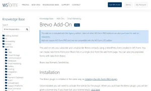 WS Form PRO – Brevo