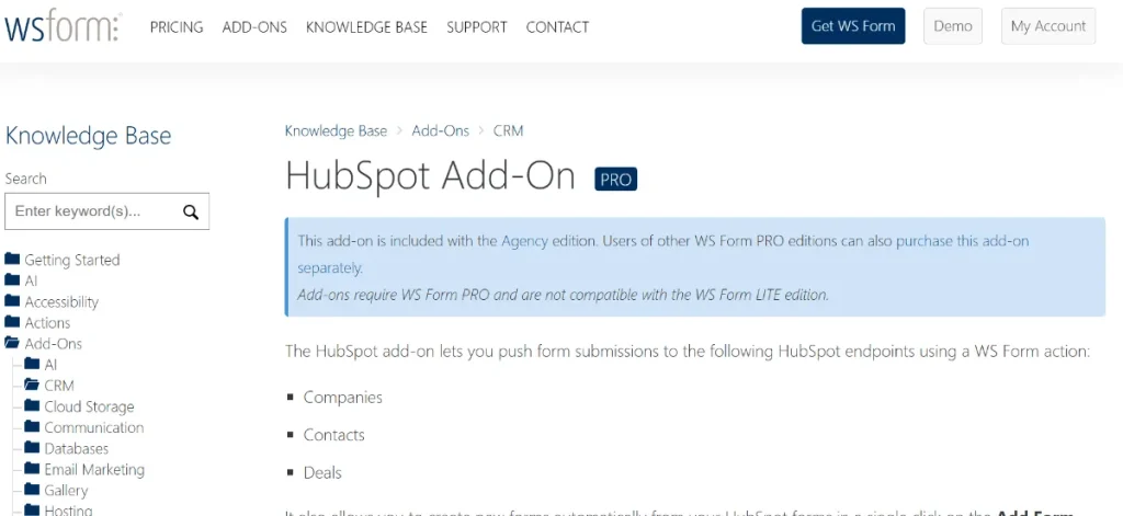 WS Form PRO – HubSpot