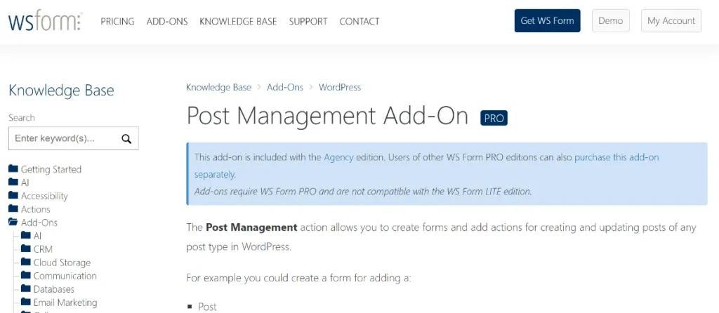 WS Form PRO – Post Management