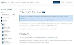 WS Form PRO – Zoho