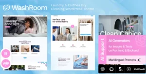 Washroom - Laundry & Clothes Dry Cleaning WordPress Theme