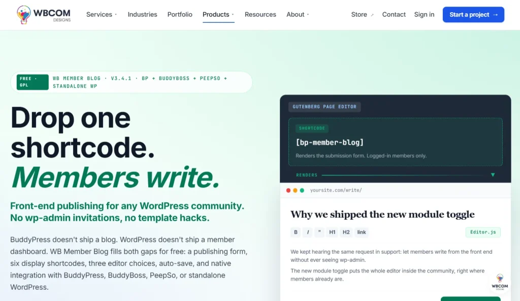 Wbcom Designs – BuddyPress Member Blog Pro