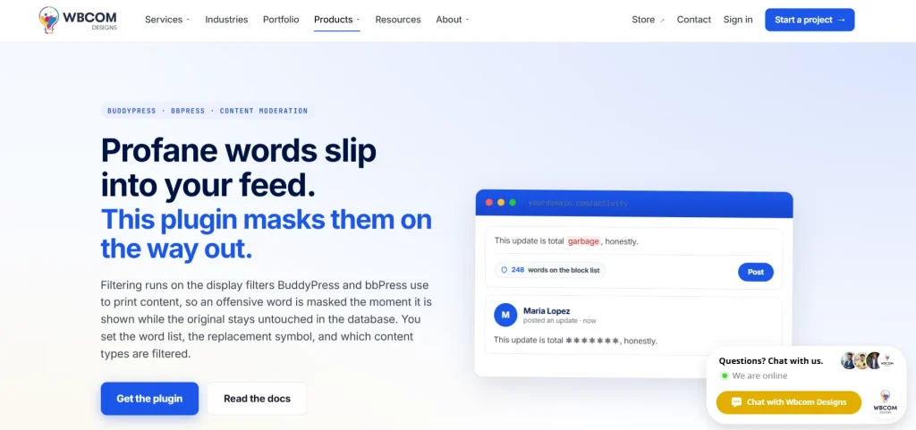Wbcom Designs – BuddyPress Profanity