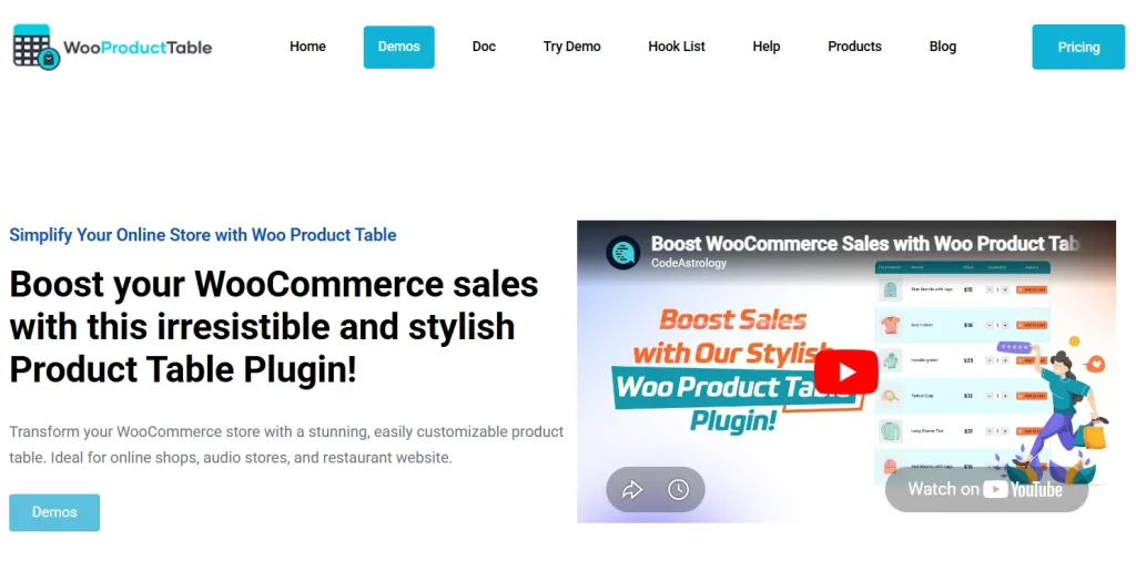 Woo Product Table Pro – (Product Table by CodeAstrology)