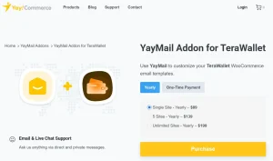 YayMail Addon for TeraWallet